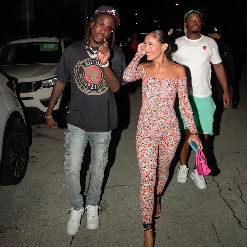 K Camp outfit in Rhude, Cartier, and New Era, 2021