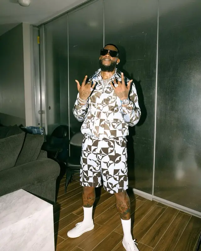 Gucci Mane outfit in Louis Vuitton, 2022