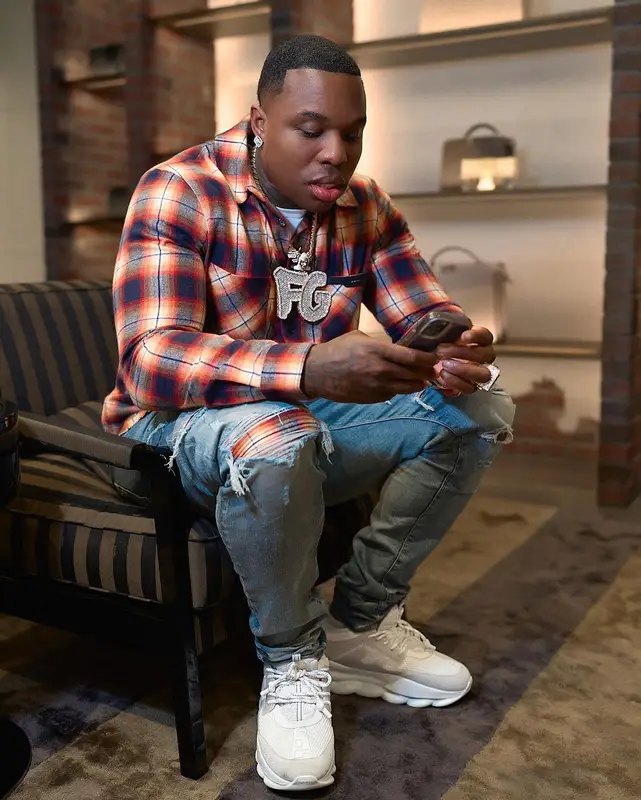 BandMan Kevo outfit in Amiri and Versace, 2022