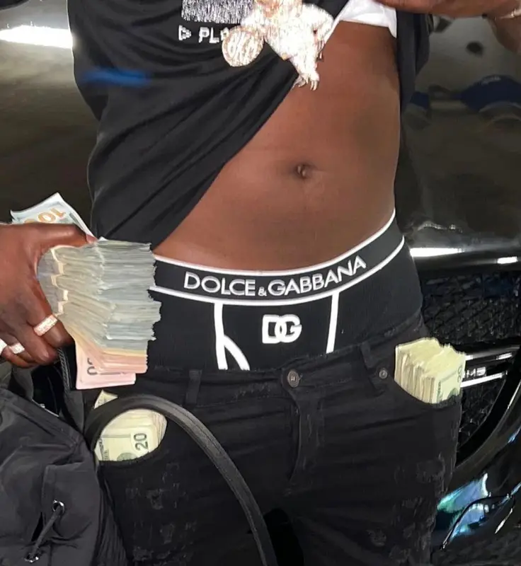 Bankroll Freddie outfit in Dolce & Gabbana, Valabasas, and Jordan, 2022