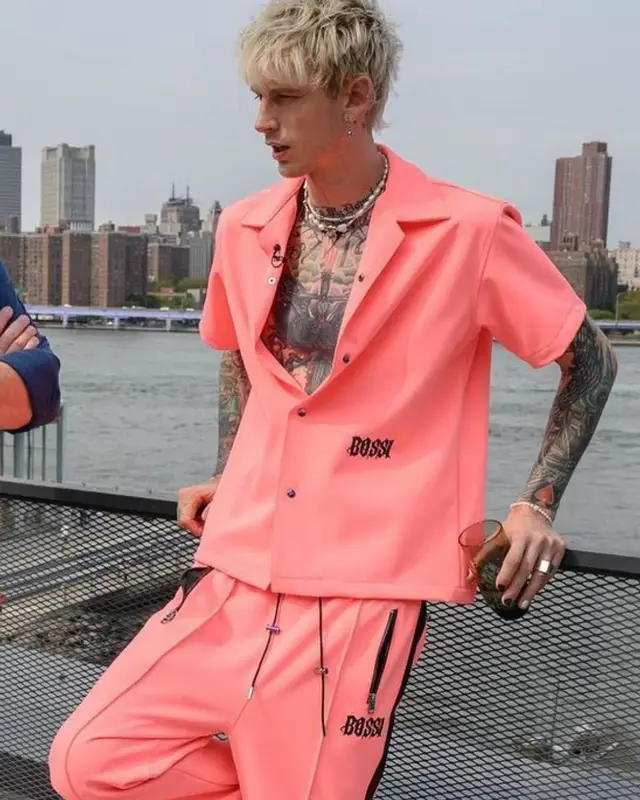 Machine Gun Kelly outfit in Bossi and Dr. Martens, 2021