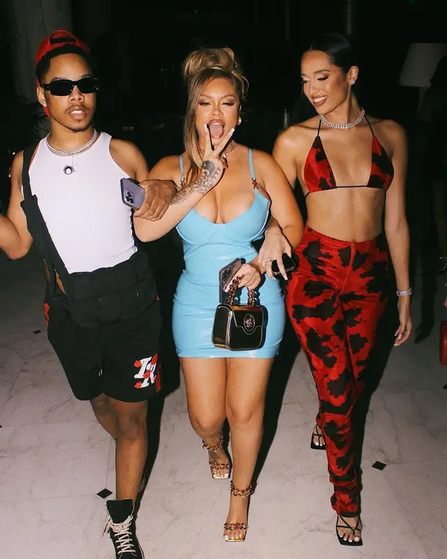 Latto outfit in Versace, 2022