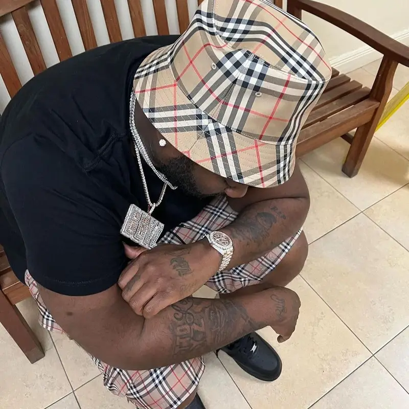 Peezy outfit in Burberry, Gallery Dept., and Nike, 2022