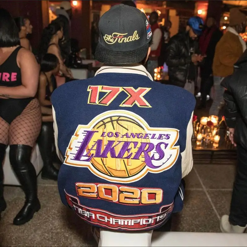 Fabolous outfit in Jeff Hamilton, Just Don, and Mitchell & Ness, 2022