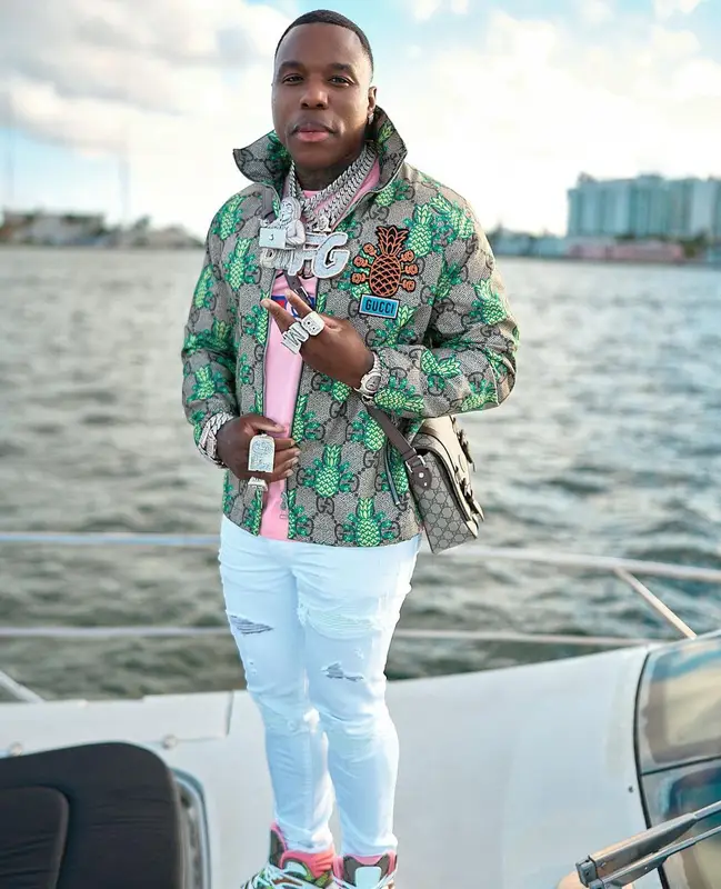 BandMan Kevo outfit in Gucci and Amiri, 2022