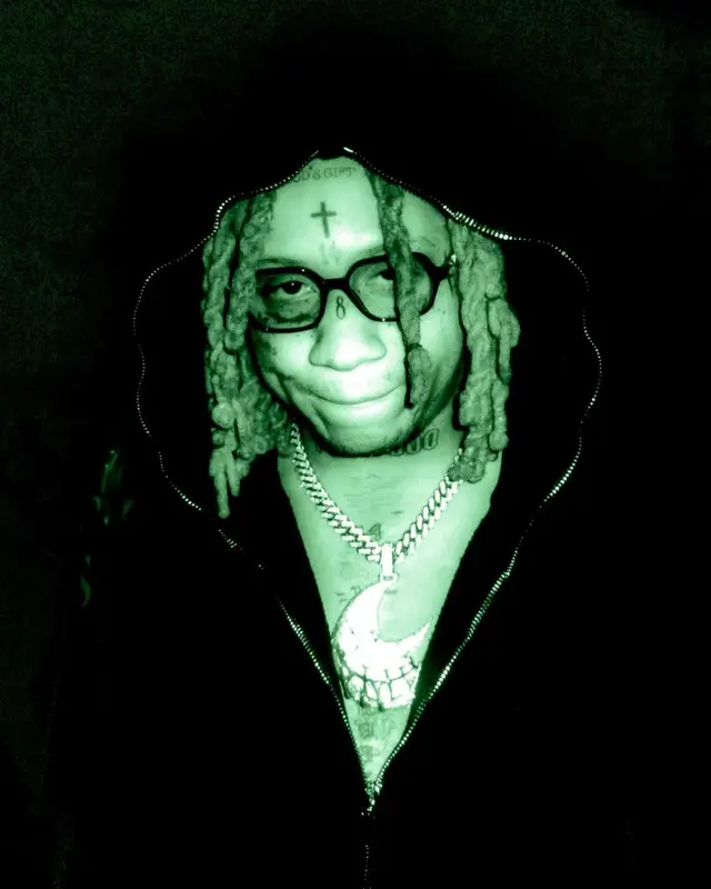 Trippie Redd outfit in Rick Owens and Chrome Hearts, 2022