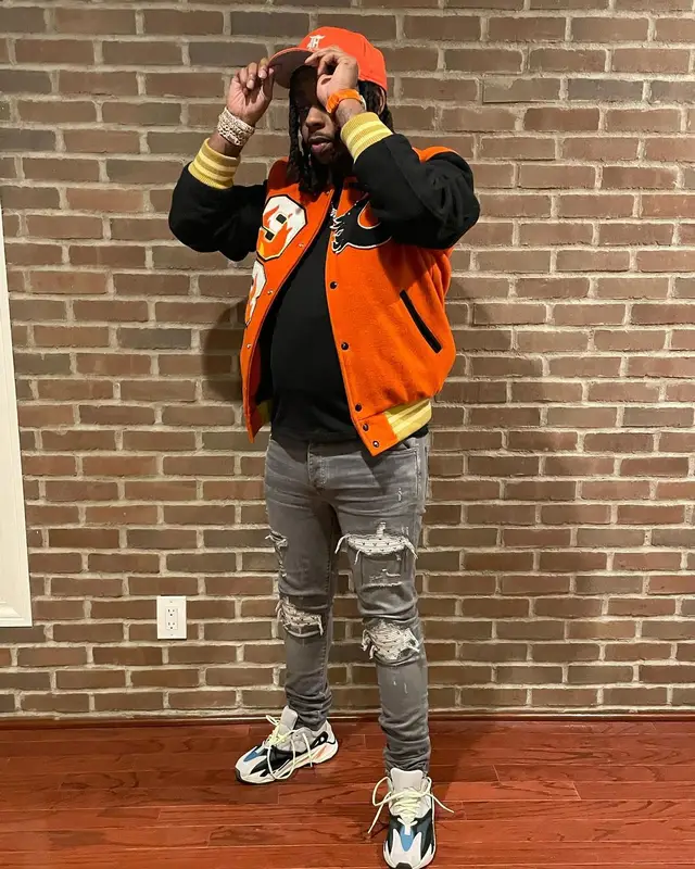 Babyface Ray outfit in Amiri, Fear of God, and New Era, 2022