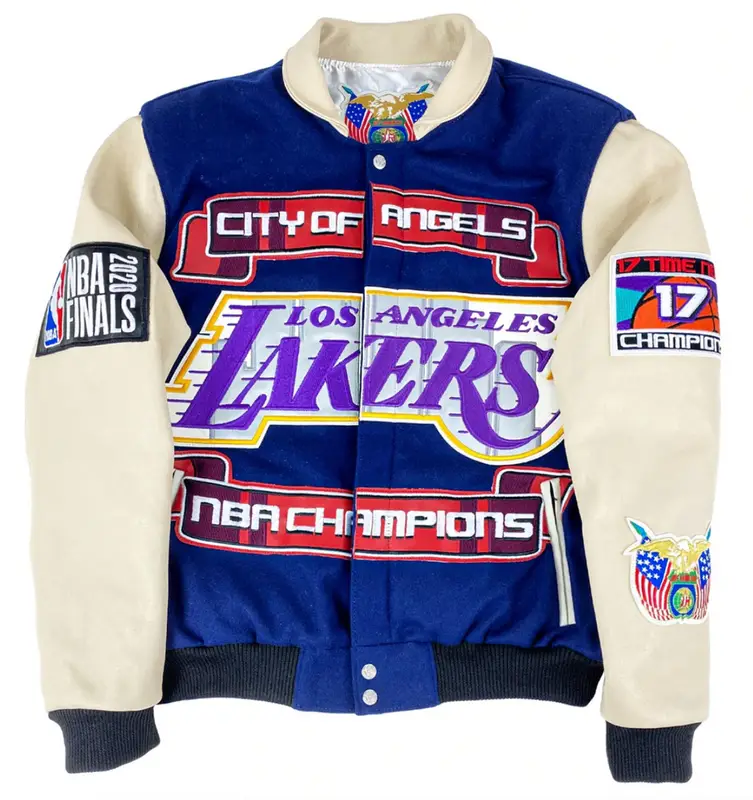 LA LAKERS WOOL & LEATHER VARSITY JACKET – Jeff Hamilton Shop