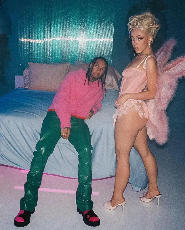 Tyga outfit in Jacquemus, Vivienne Westwood, and Loewe, 2022