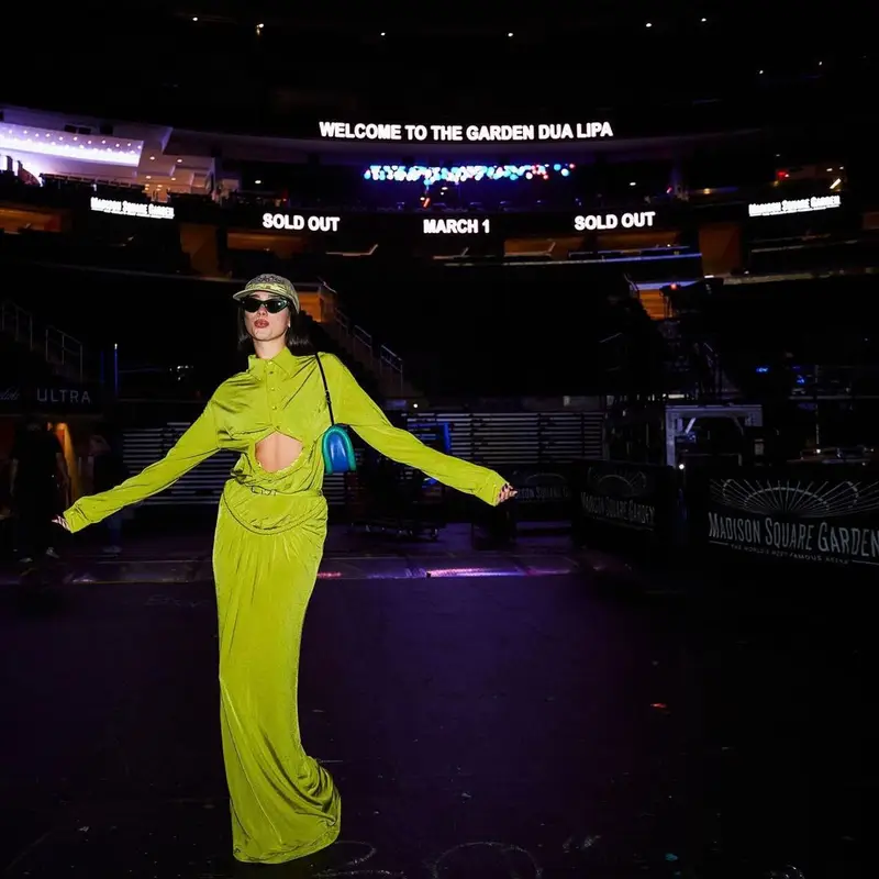 Dua Lipa outfit in Balenciaga, JW Anderson, and Bottega Veneta, 2022