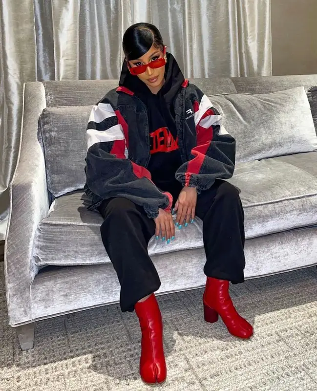 Cardi B outfit in Vetements, Maison Margiela, and Balenciaga, 2022