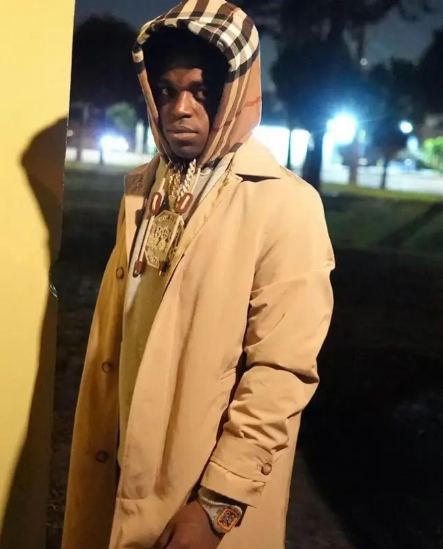 Kodak Black outfit in Burberry and Jimmy Choo, 2022