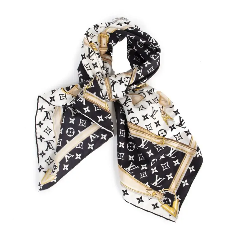 Louis Vuitton Bandeau monogram confidential silk Black White ref.730837 -  Joli Closet