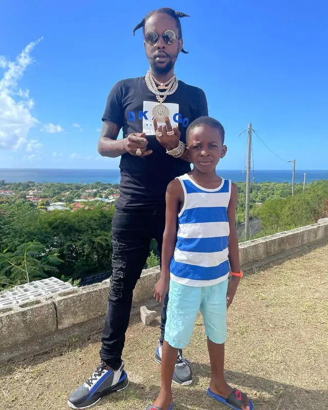 Popcaan outfit in Okaigo, Amiri, and Fendi, 2021