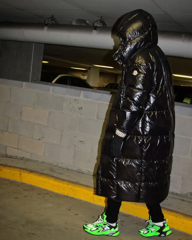 EST Gee outfit in Amiri, Louis Vuitton, and Moncler, 2022
