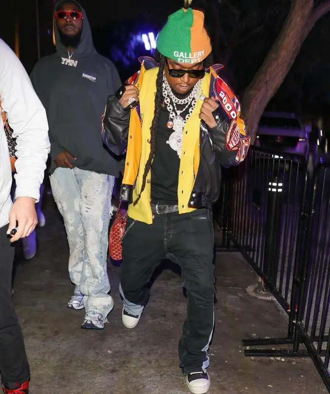 Takeoff outfit in Jeff Hamilton, Rick Owens, and Gallery Dept., 2022