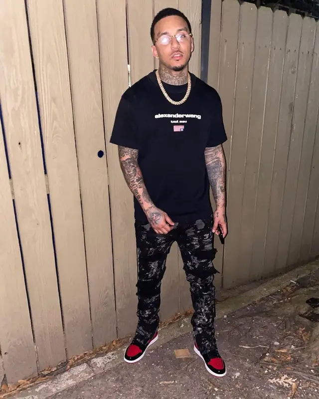 Kirko Bangz outfit in Alexander Wang, Nike, and Cartier, 2022
