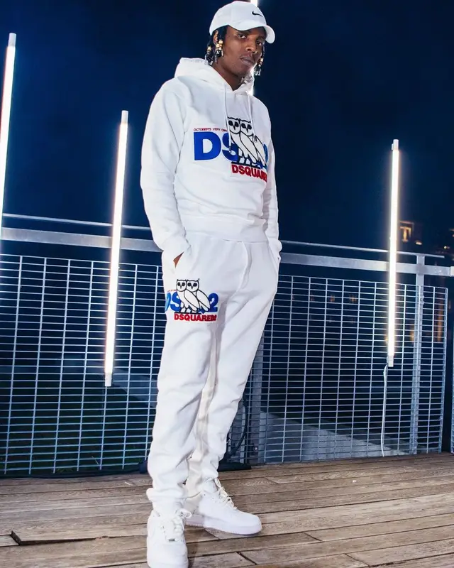 Roy Woods outfit in Dsquared2, Nike, and Drake Merch, 2020