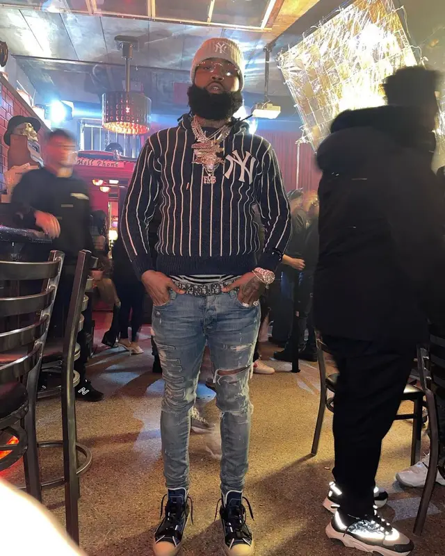 Sada Baby outfit in MLB, New Era, and Kith, 2022