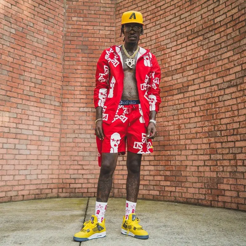 Rich Homie Quan outfit in Local Trap Star , Jordan, and Ethika, 2021