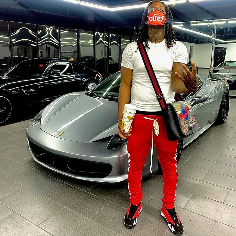 Rico Recklezz outfit in Jordan, Gucci, and Alief, 2020