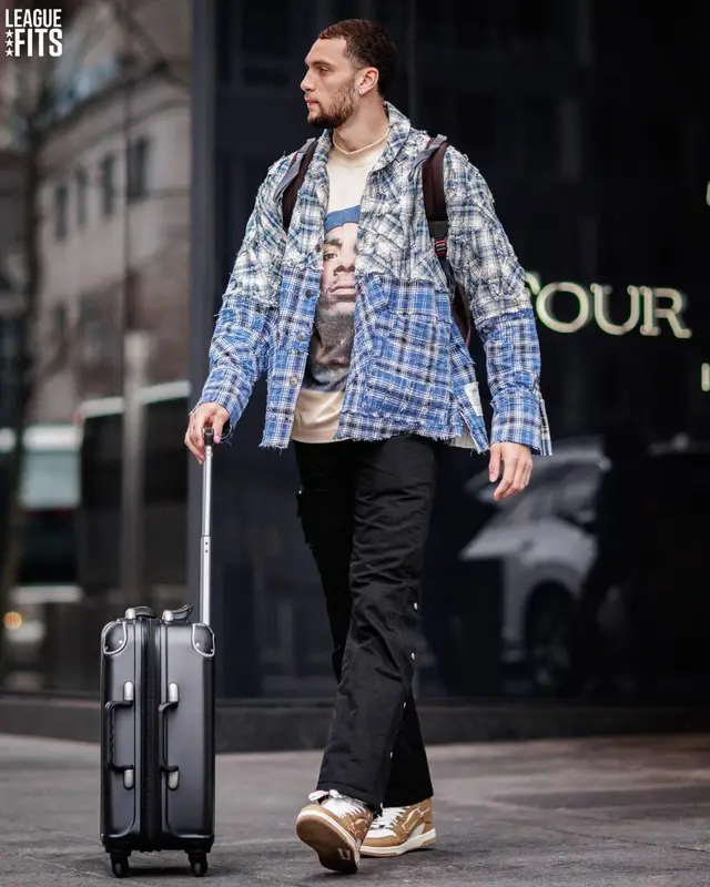 Zach LaVine outfit in Greg Lauren, Reese Cooper, and Louis Vuitton, 2022
