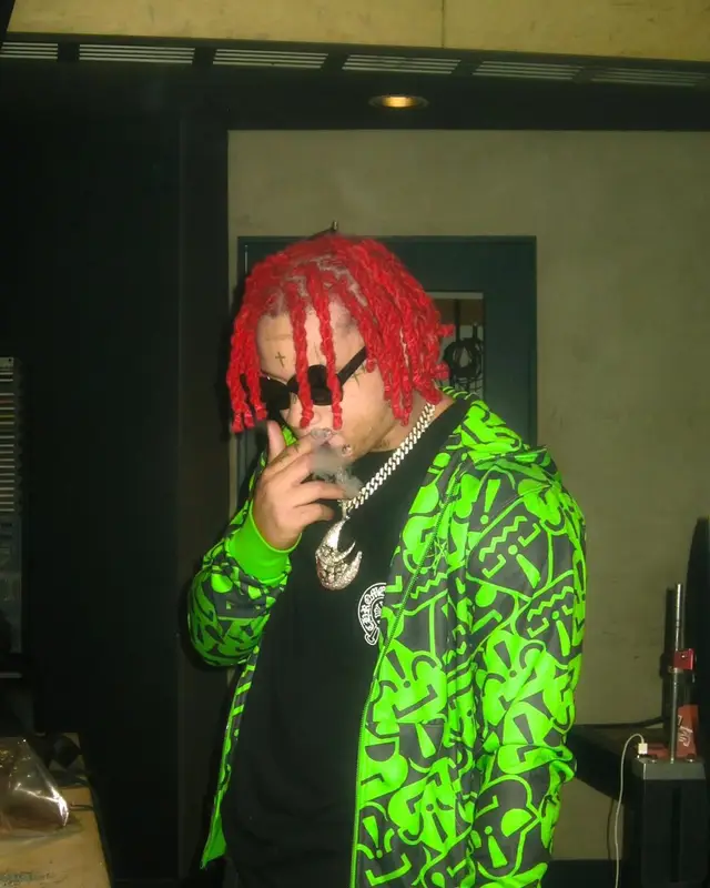 Trippie Redd outfit in Chrome Hearts and DotComCrash, 2021