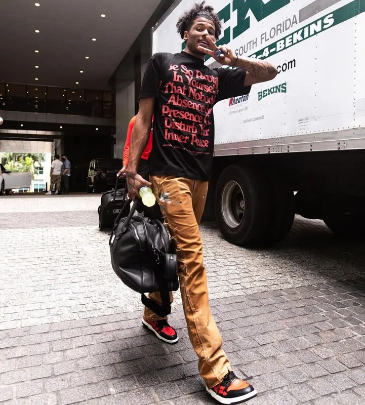 Jalen Green outfit in Do Not Disturb., Gallery Dept., and Amiri, 2022