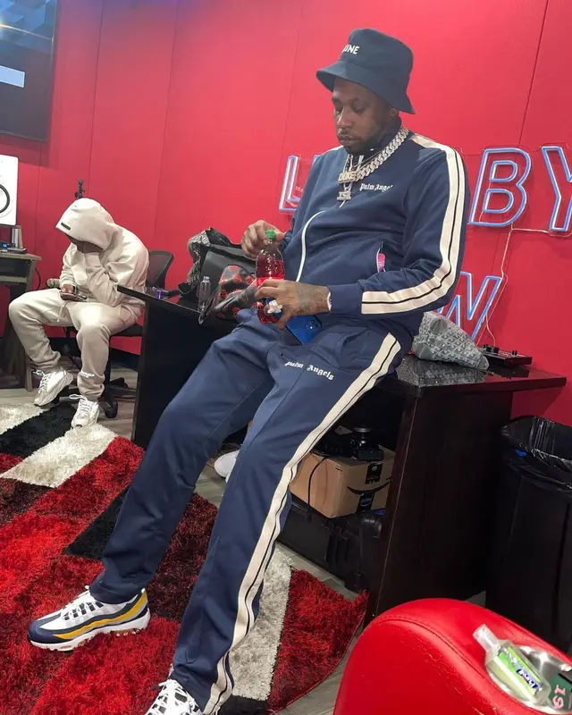 Lil Duke outfit in Palm Angels, Nike, and Celine, 2022