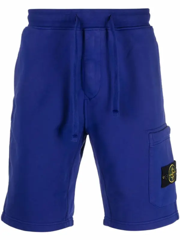 Stone Island Compass Badge Track Shorts In Blau $295