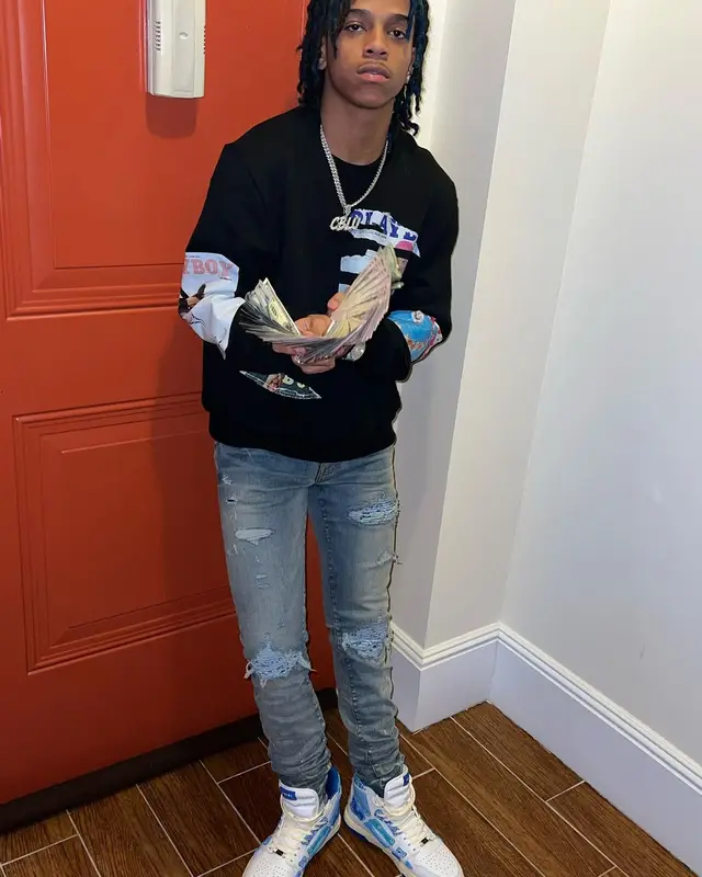 C Blu outfit in Amiri and Playboy, 2021