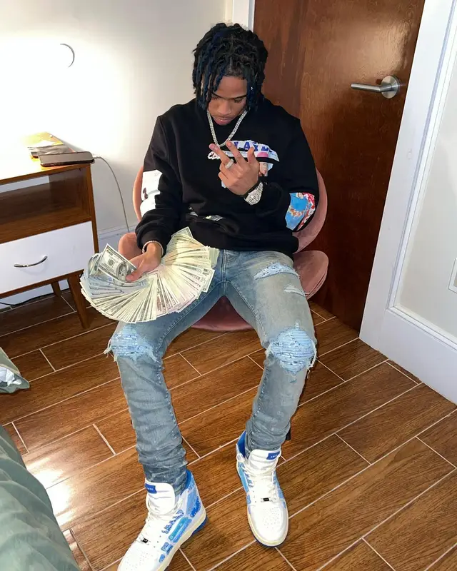 C Blu outfit in Amiri and Playboy, 2021