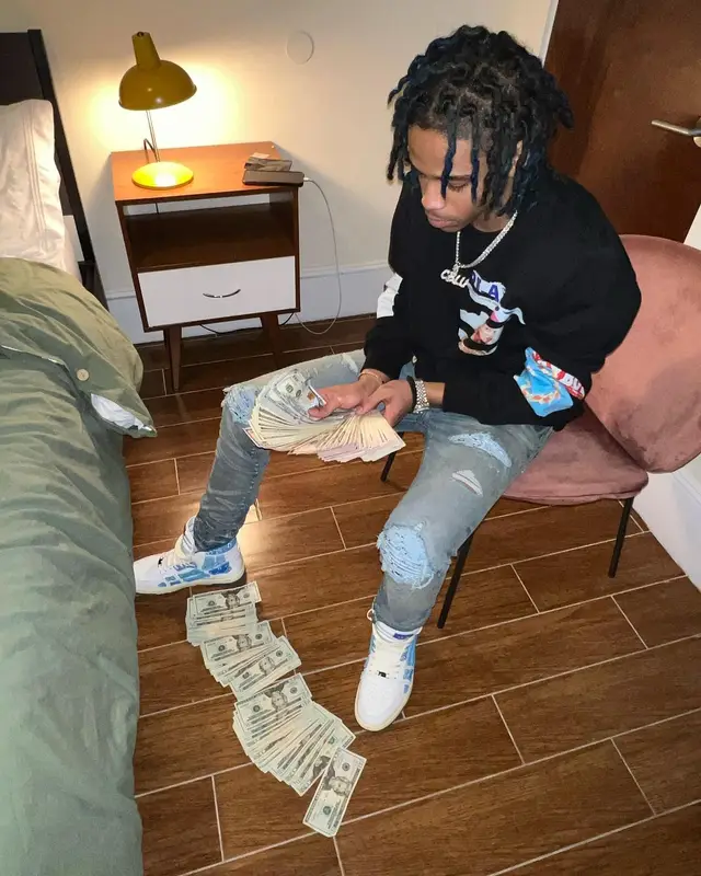 C Blu outfit in Amiri and Playboy, 2021
