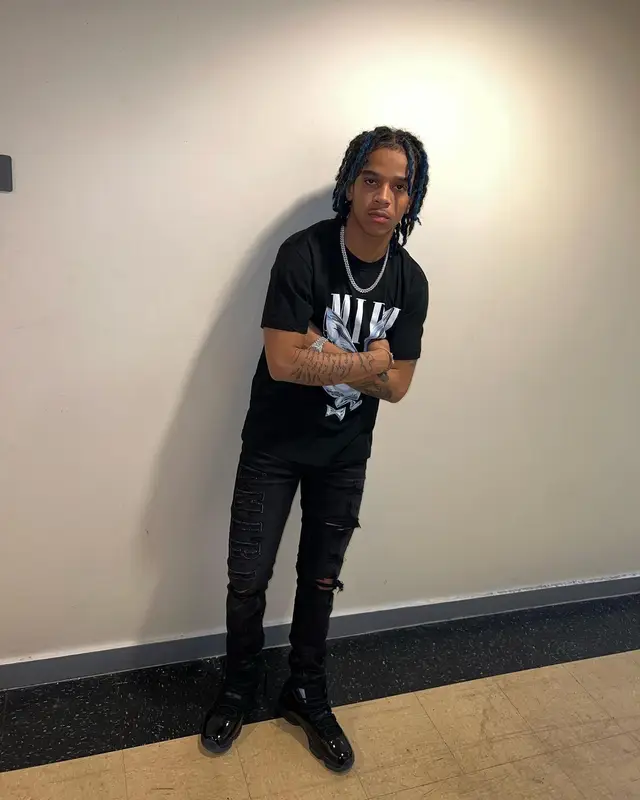 C Blu outfit in Playboy, Amiri, and Jordan, 2021