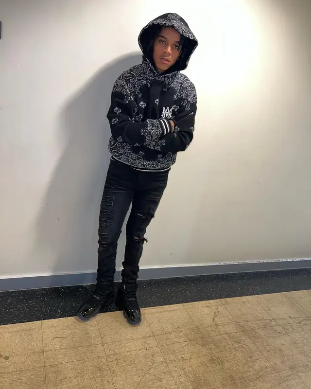 C Blu outfit in Playboy, Amiri, and Jordan, 2021