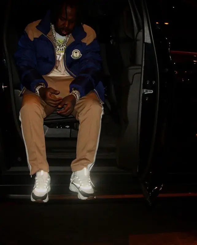 EST Gee outfit in Palm Angels, Dior, and Moncler, 2022