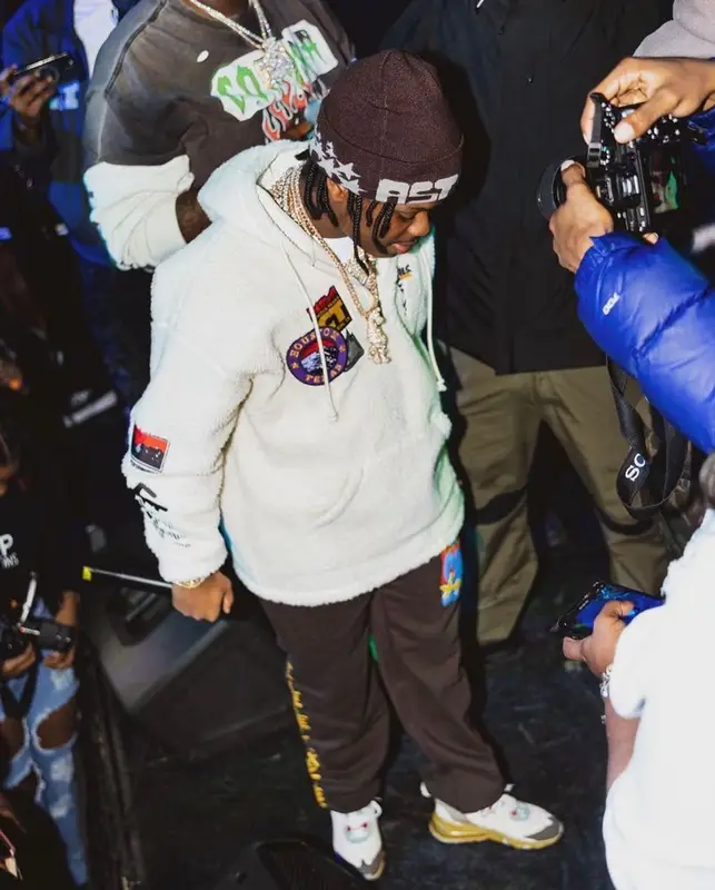 42 Dugg outfit in Travis Scott Merch and Nike, 2022