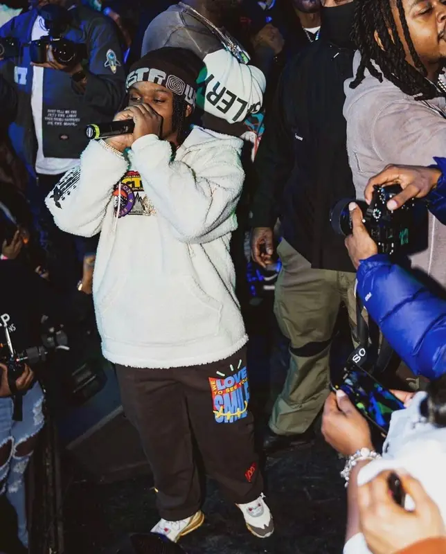 42 Dugg outfit in Travis Scott Merch and Nike, 2022