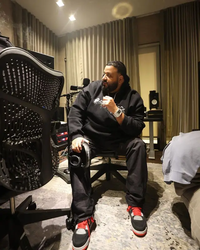 DJ Khaled outfit in Prada, Jordan, and OVO, 2022