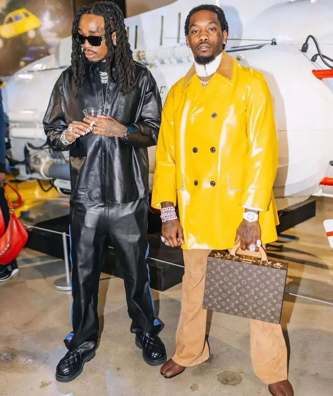 Quavo outfit in Marni, Bottega Veneta, and Louis Vuitton, 2022