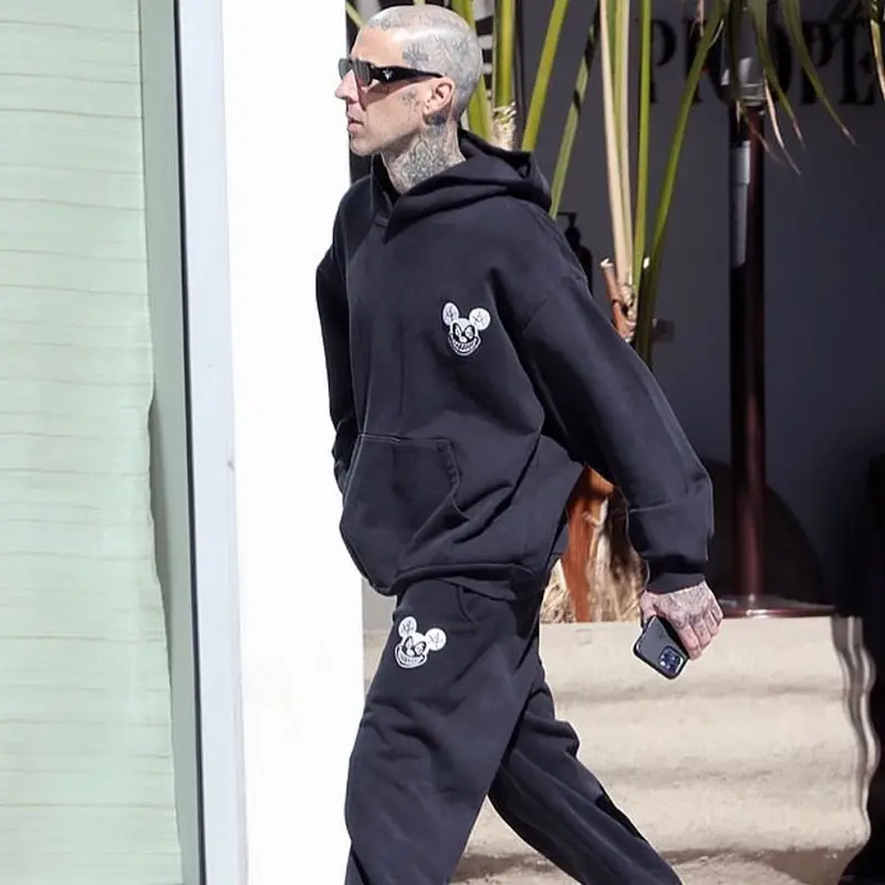 Travis Barker outfit in Local Authority LA and Prada, 2022