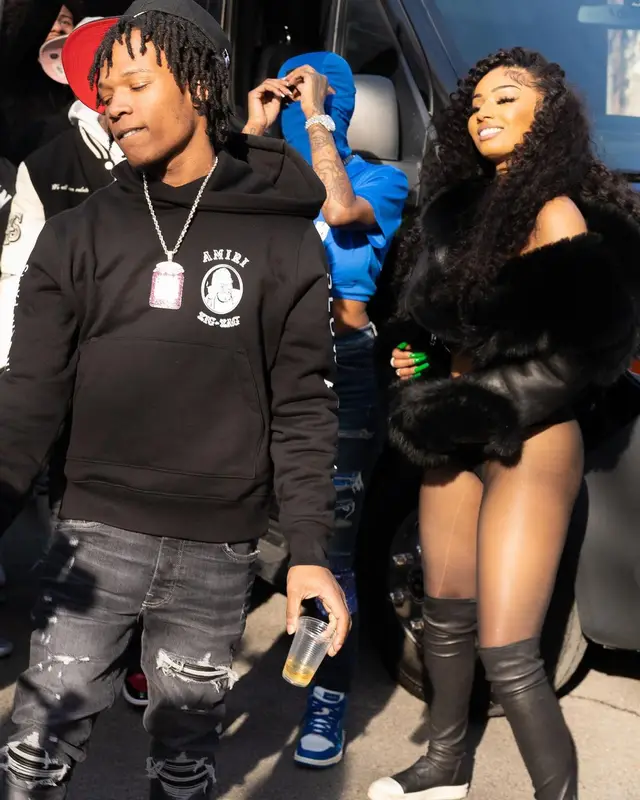 B Lovee outfit in Dior, Amiri, and Louis Vuitton, 2022
