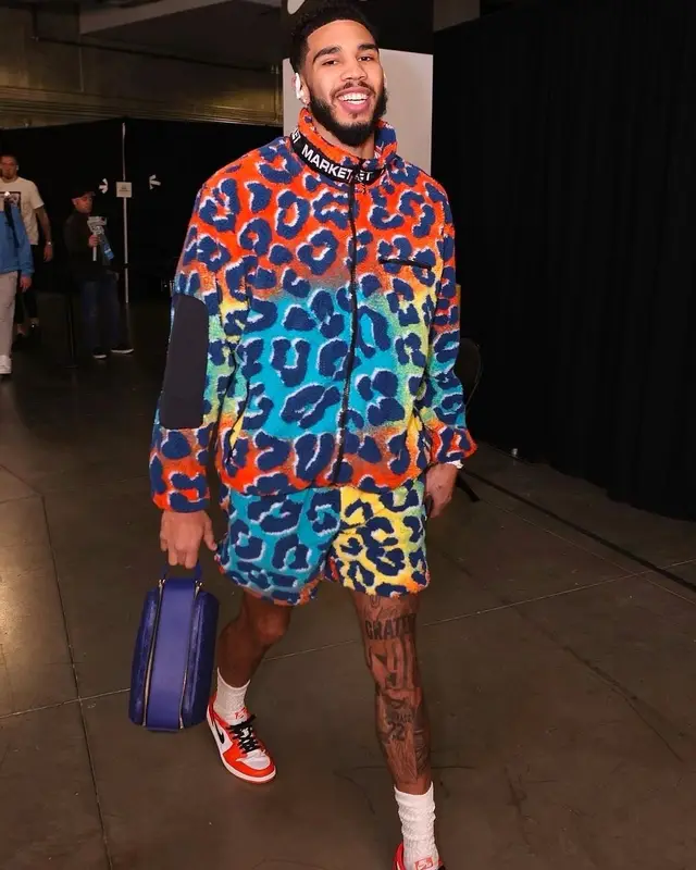 Jayson Tatum outfit in Market, Nike, and Louis Vuitton, 2022