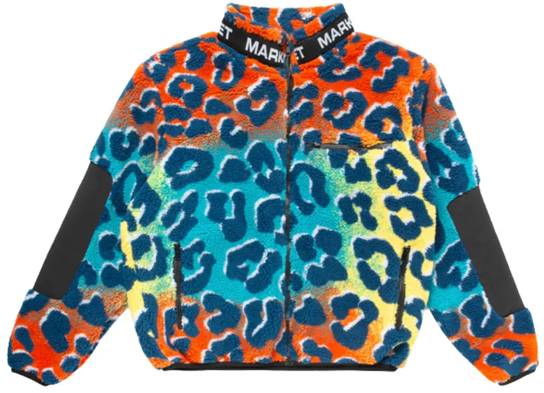 Market Multicolor Animal Sherpa Jacket $160