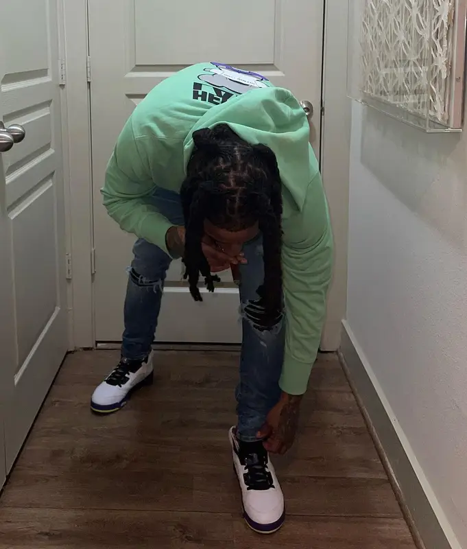 Rico Recklezz outfit in Helmut Lang, Amiri, and Jordan, 2022