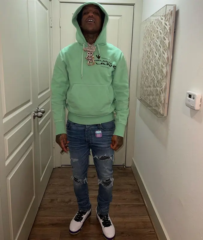 Rico Recklezz outfit in Helmut Lang, Amiri, and Jordan, 2022