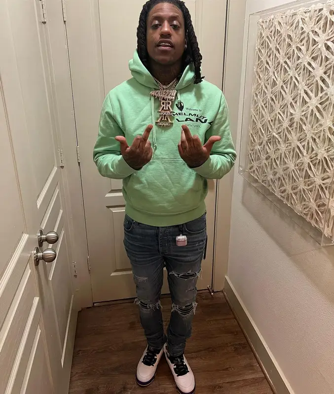 Rico Recklezz outfit in Helmut Lang, Amiri, and Jordan, 2022