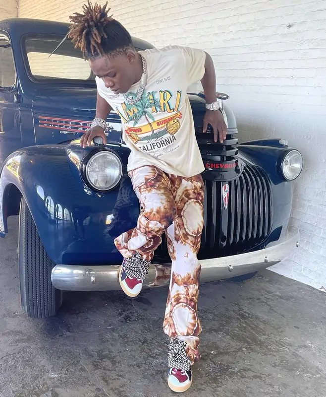 Jackboy outfit in Amiri and Lanvin, 2022