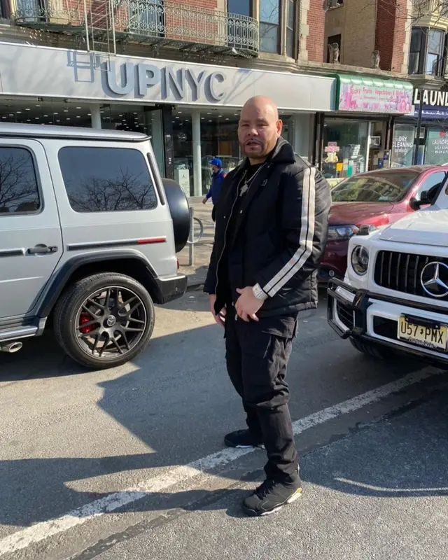 Fat Joe outfit in Palm Angels, Rick Owens, and Jordan, 2022