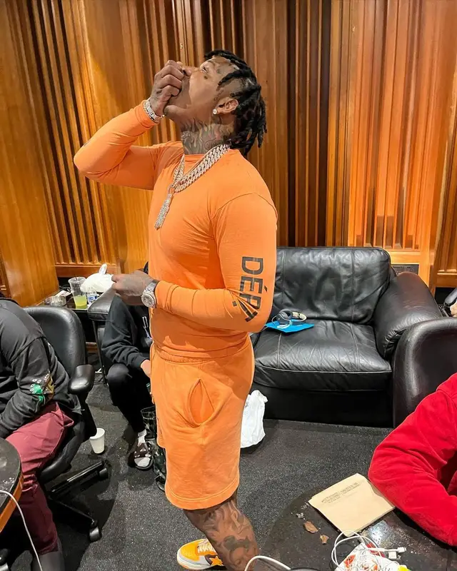 Moneybagg Yo outfit in Gallery Dept. and Bape, 2022